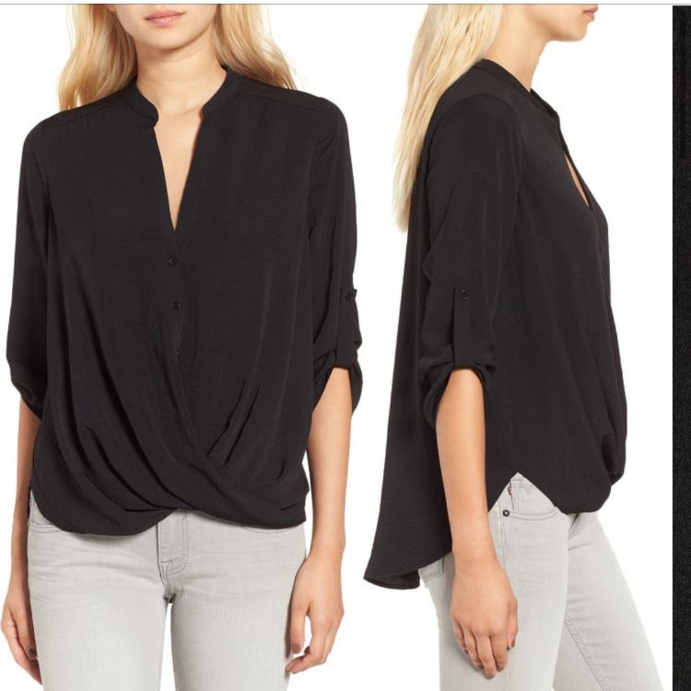 Lush All in Favor Black Blouse